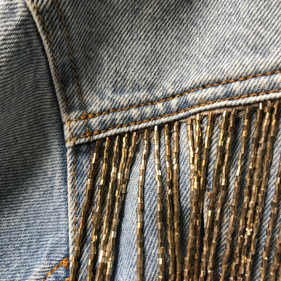 helmut lang fringe denim jacket